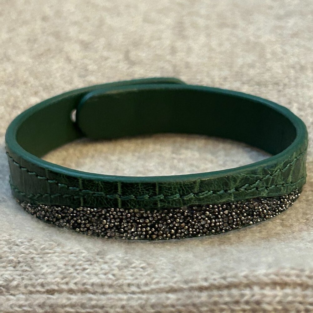 Khirma Eliazov Green Leather Bracelet